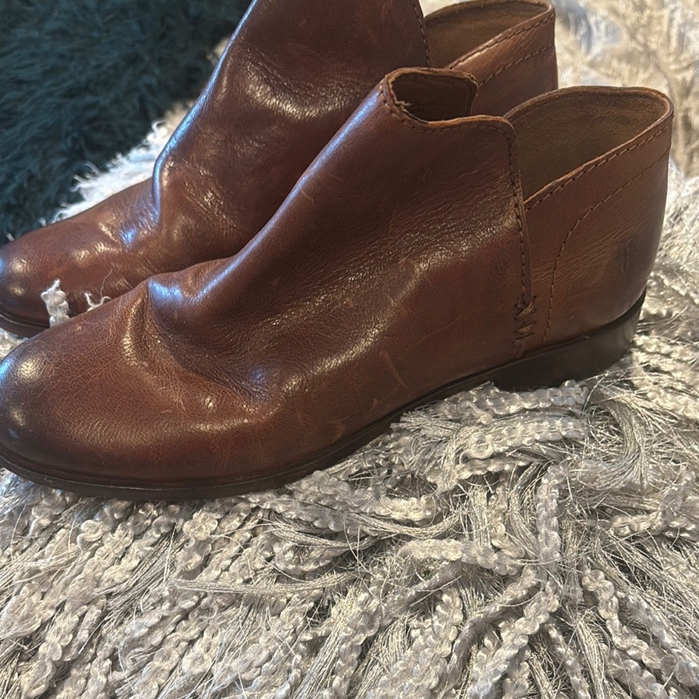 Genuine Leather Brown Ankle Boots